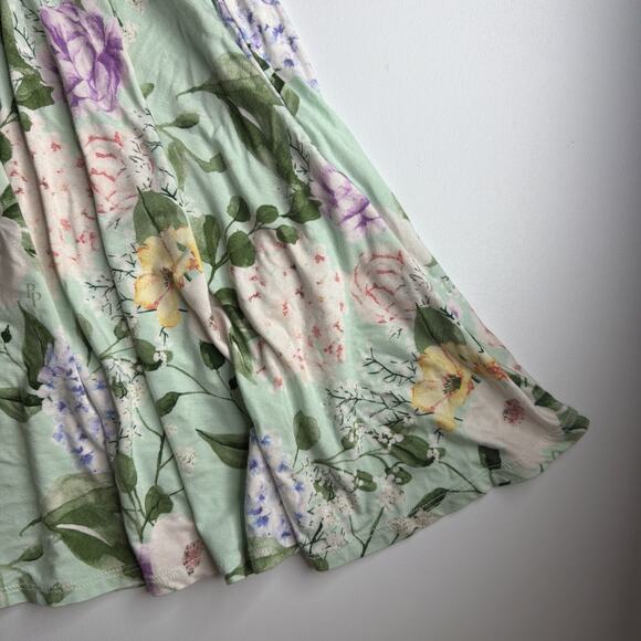 Posh Peanut Girls Short Sleeve Twirl Dress 6T Pale Green Floral READ FLAW - Picture 4 of 10